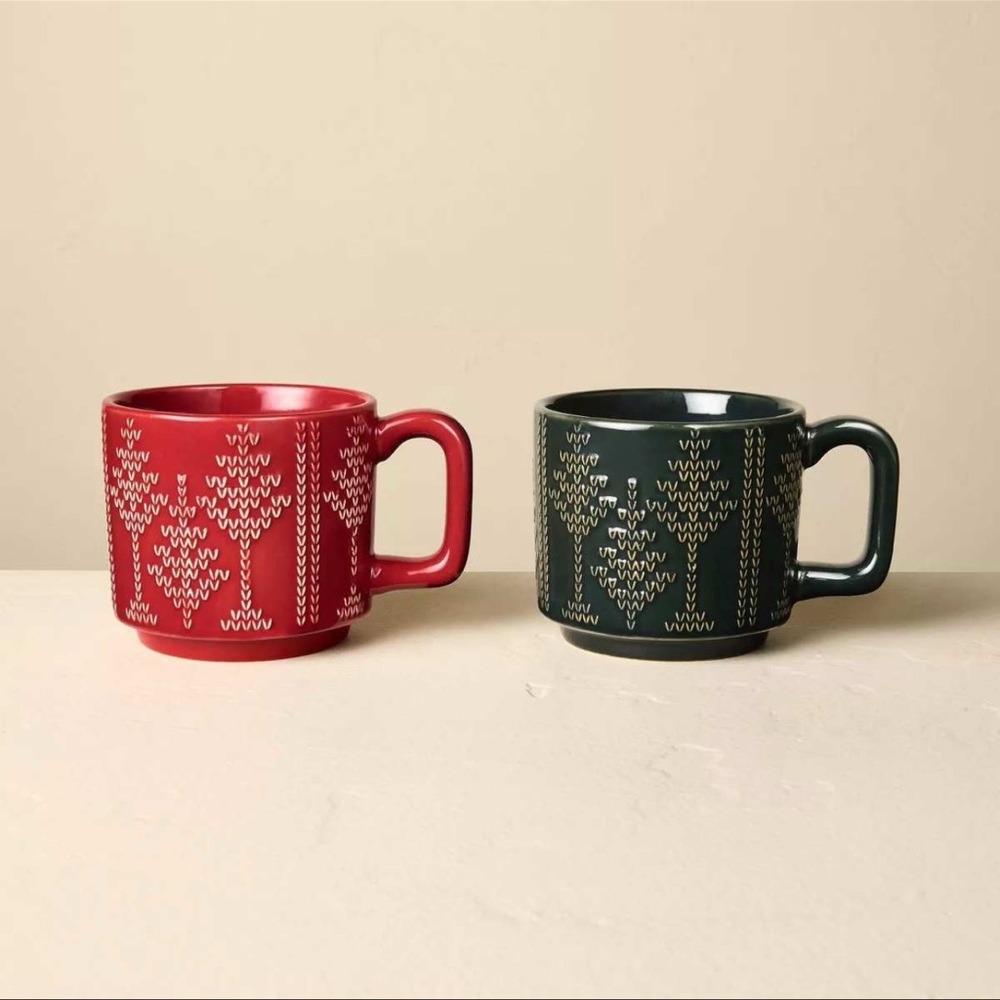 14oz Holiday Mug Fair isle Set - Hearth & Hand Magnolia,
Christmas 2025